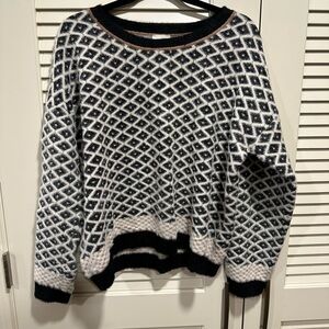 Cyrus Black and White Patterned Sweater